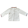Jacadi White Long Sleeve Pique Polo 36M