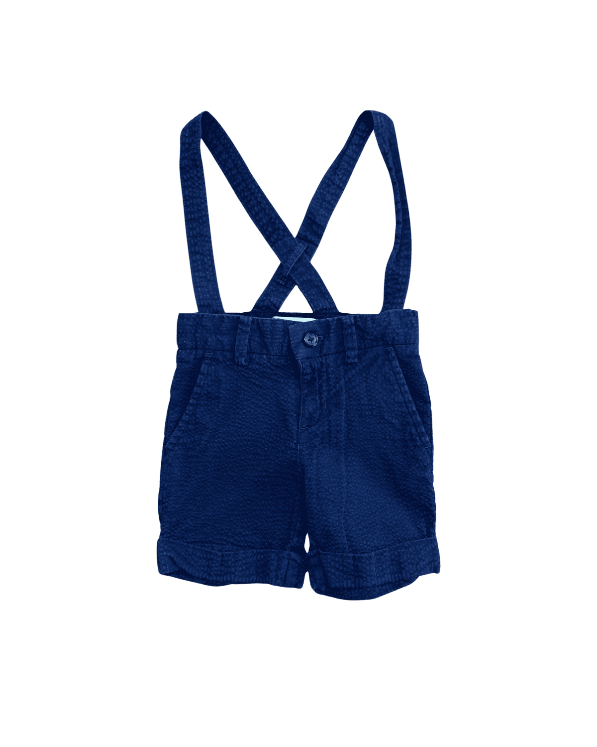 Janie and Jack Special Occasion Navy Suspender Shorts 6-12M