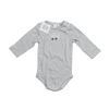 Janie and Jack Grey and White Striped Long-Sleeve Bodysuit with Embroidered Car 3-6M
