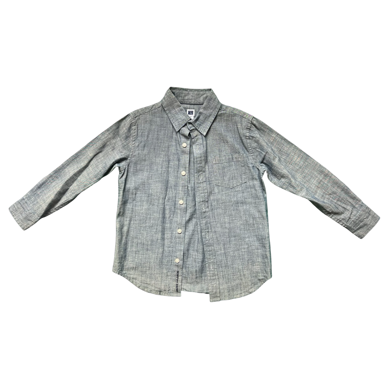 Janie and Jack Dark Gray Linen Shirt 4Y