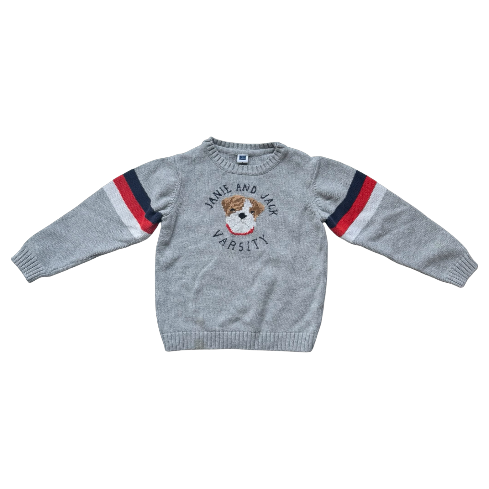 Janie and Jack Dog Varsity Sweater 5Y
