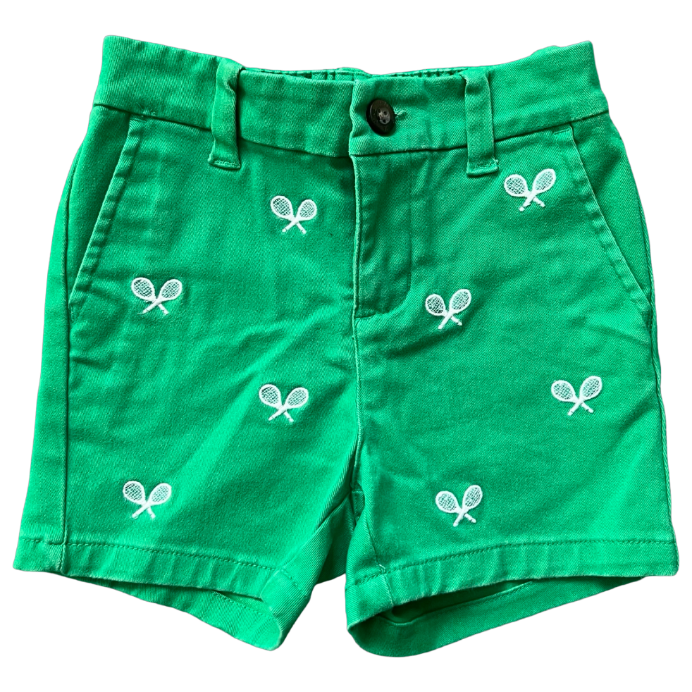Janie and Jack Green Tennis Racquet Shorts 12-18M