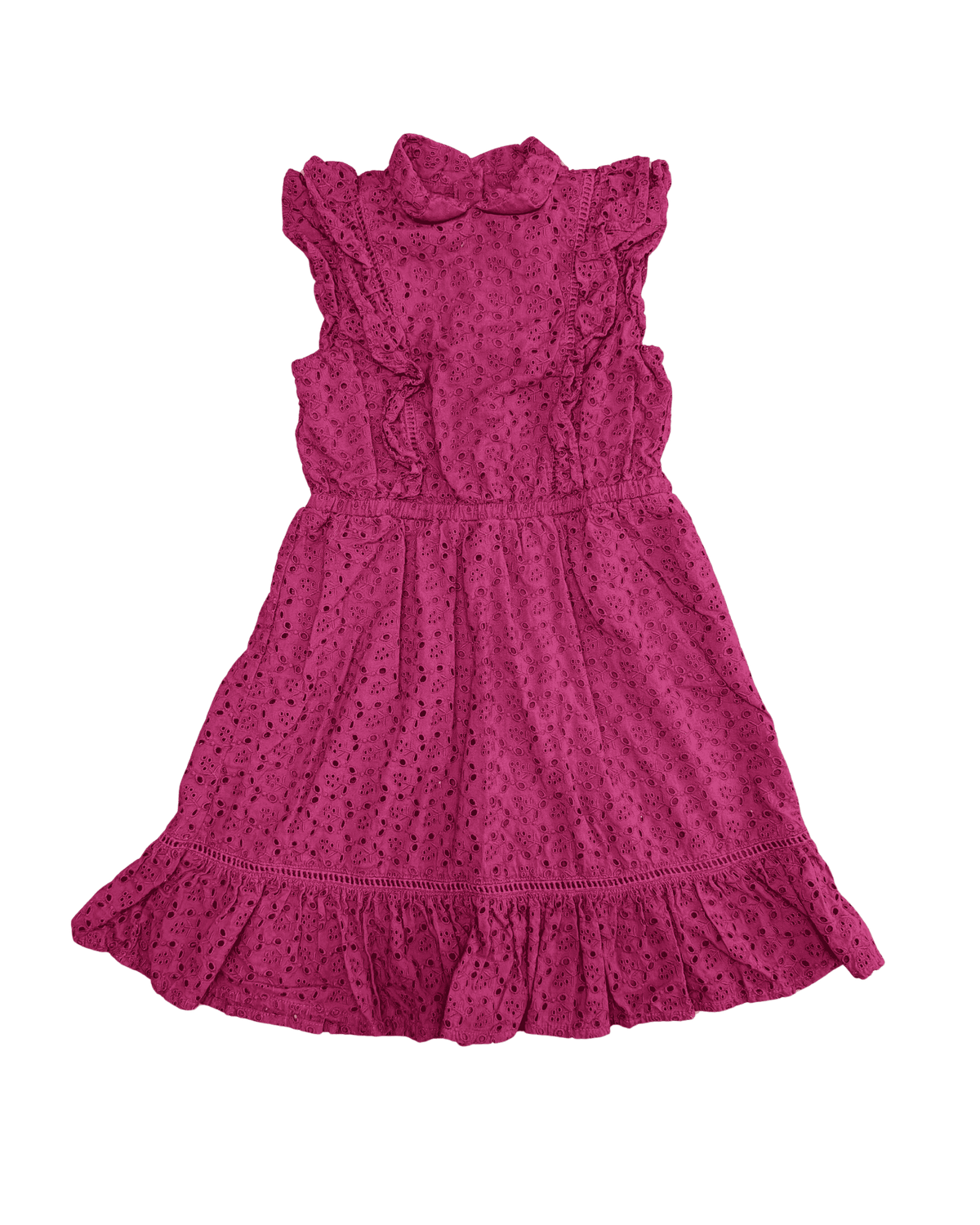 Janie and Jack Maroon Collared Ruffle Dress 6Y