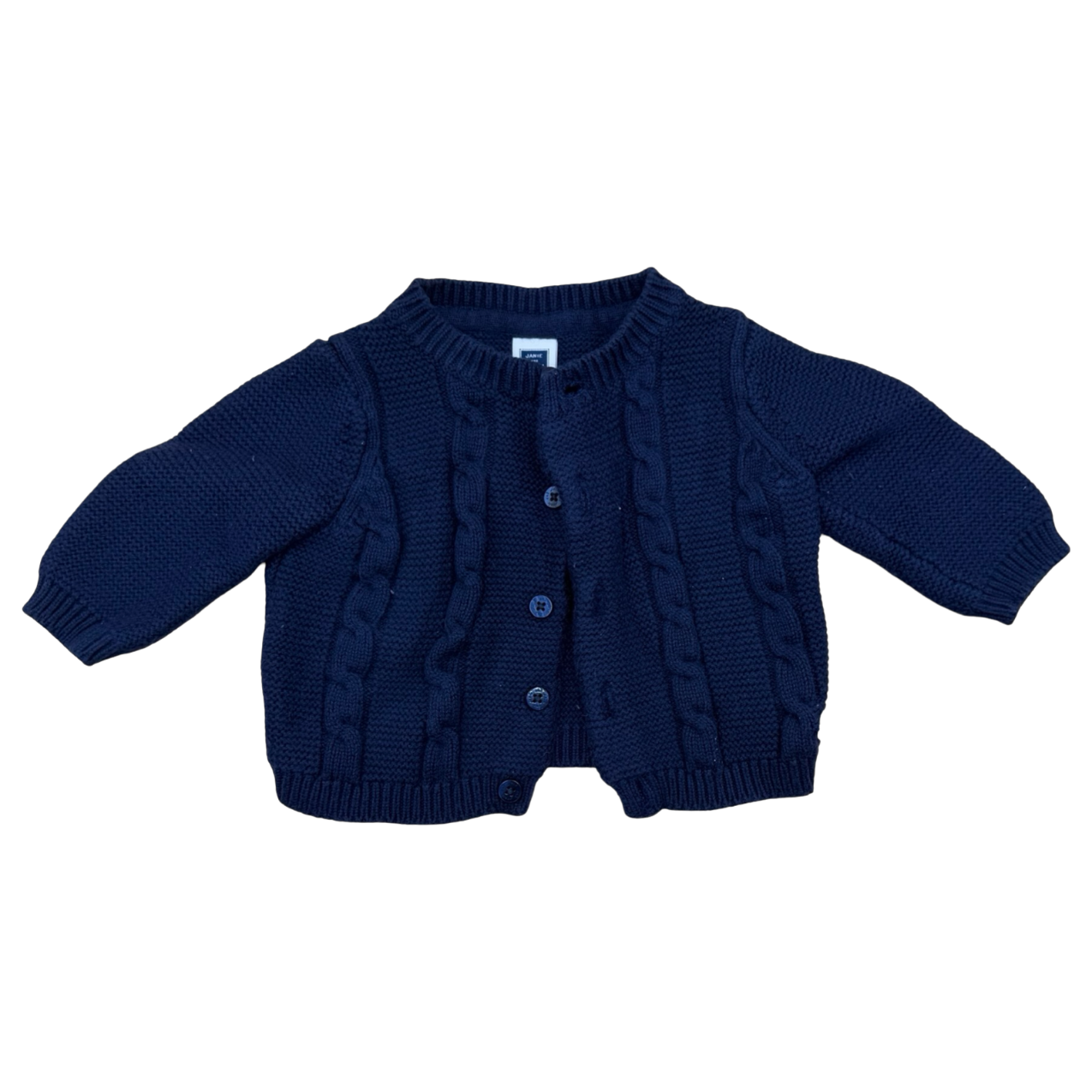 Janie and Jack Navy Cable Cardigan 0-3M