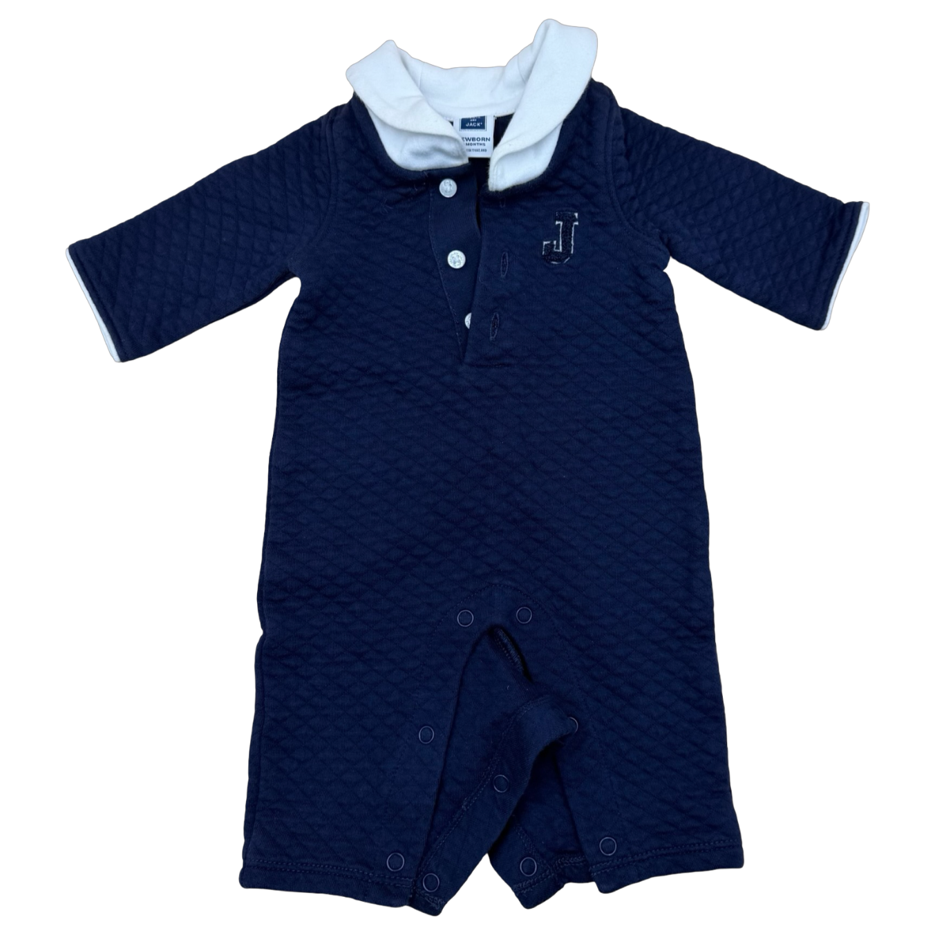 Janie and Jack Navy Quilted Coverall NB 0M
