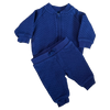 Janie and Jack Navy Quilted Sweatsuit 0-3M