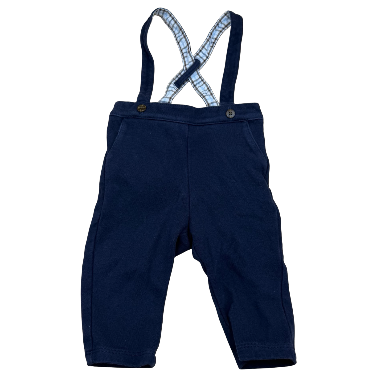Janie and Jack Navy Suspender Pants 3-6M