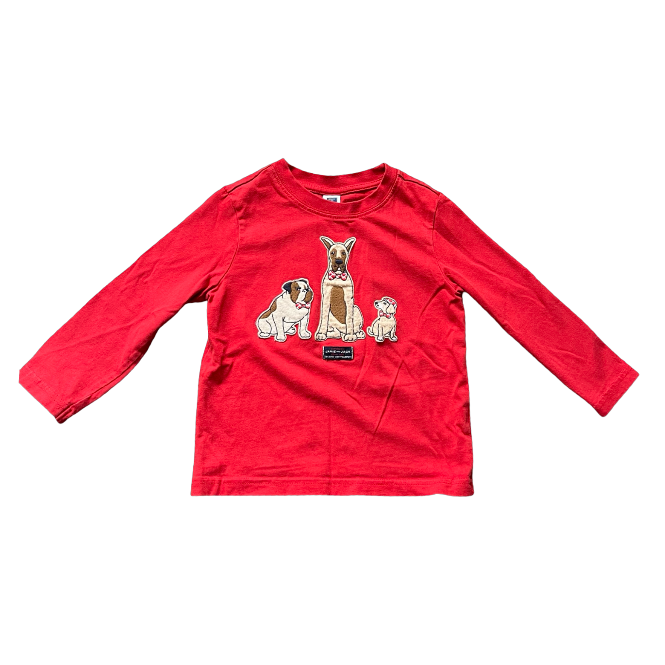Janie and Jack Red Dog Patch Long Sleeve 2Y