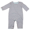 Janie and Jack Red and Grey Striped Coverall 0-3M