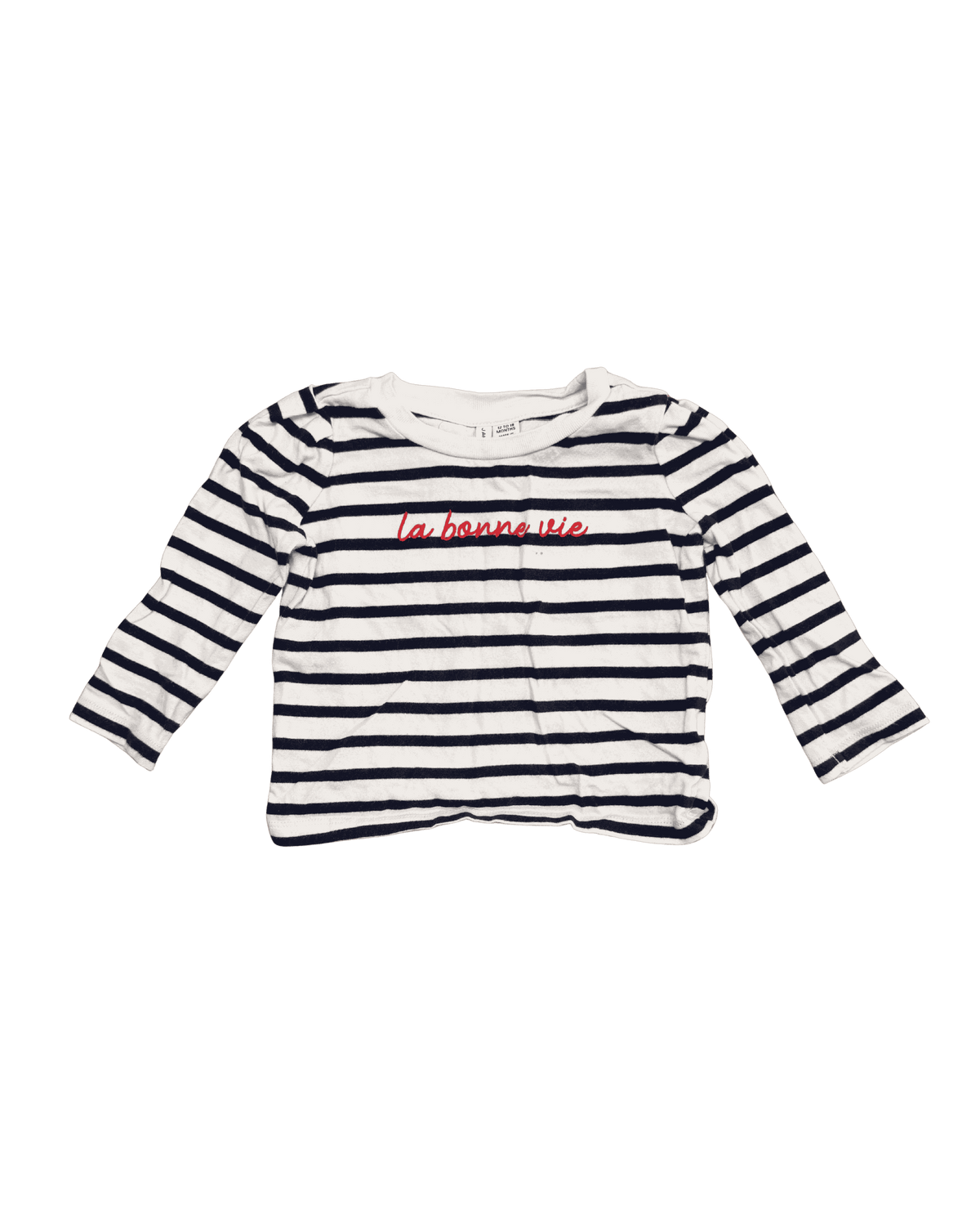 Janie and Jack Striped La Bonne Vie Long-Sleeve 12-18M