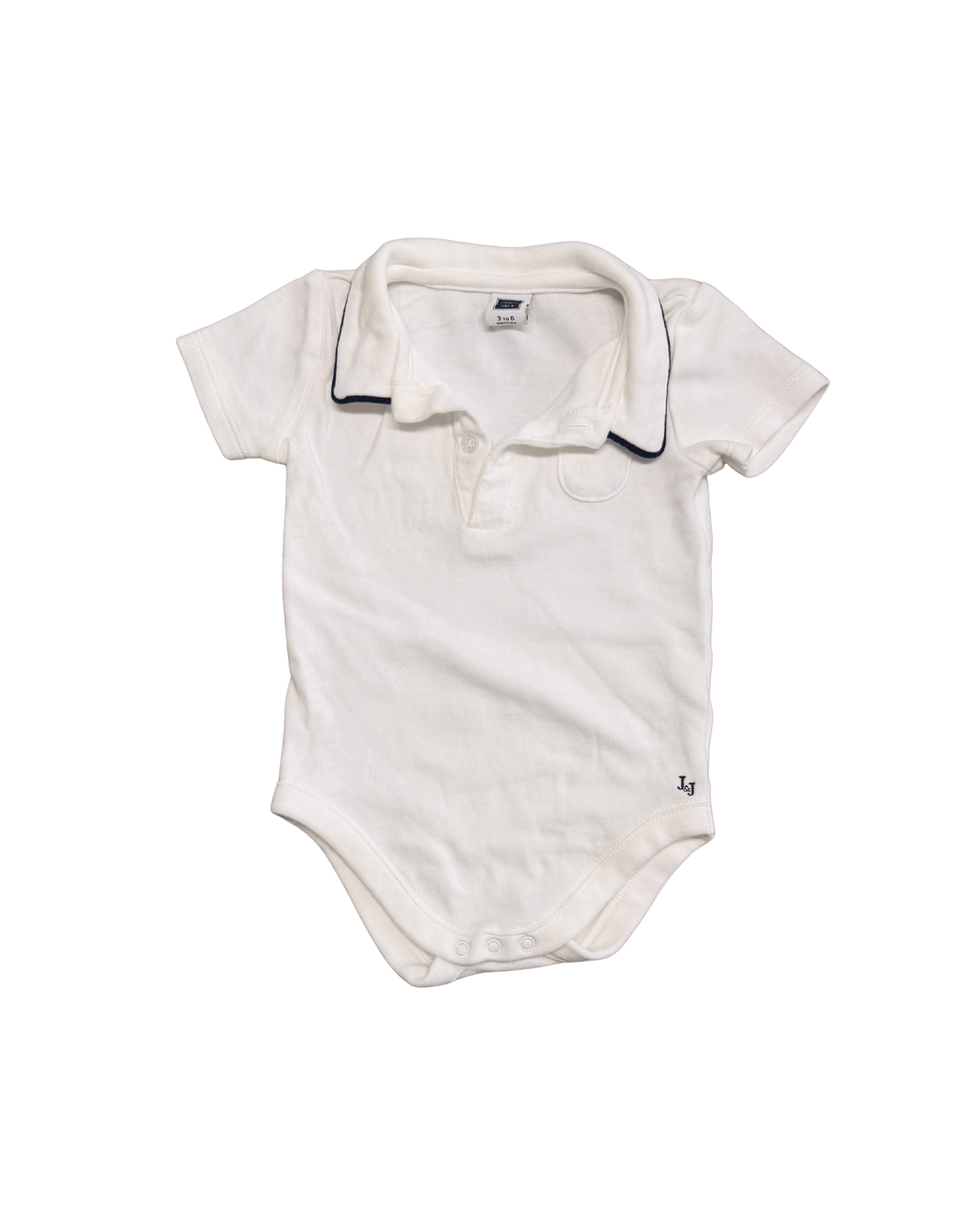 Janie and Jack White Polo Onesie 3-6M