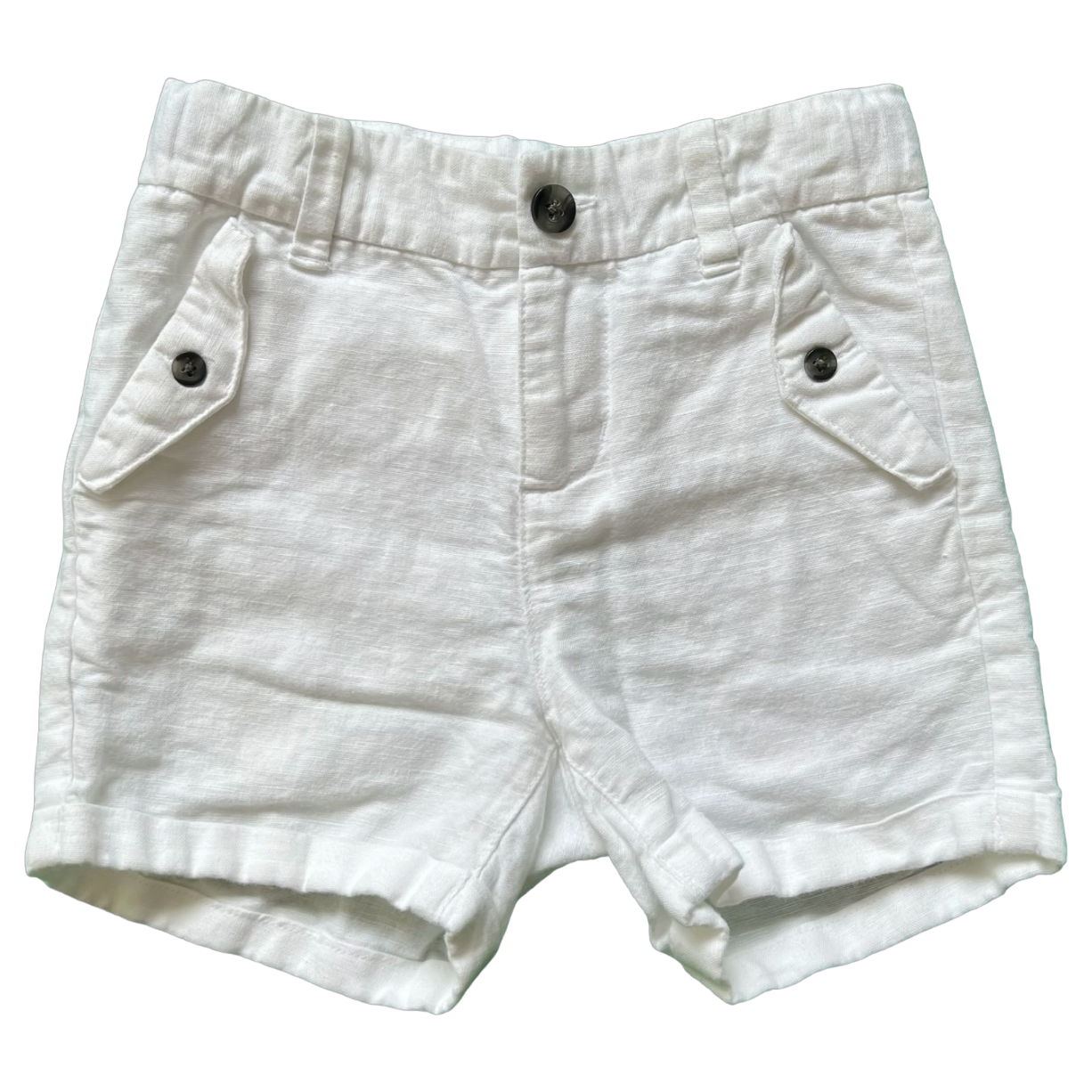 Janie and Jack White Linen Short 18-24M