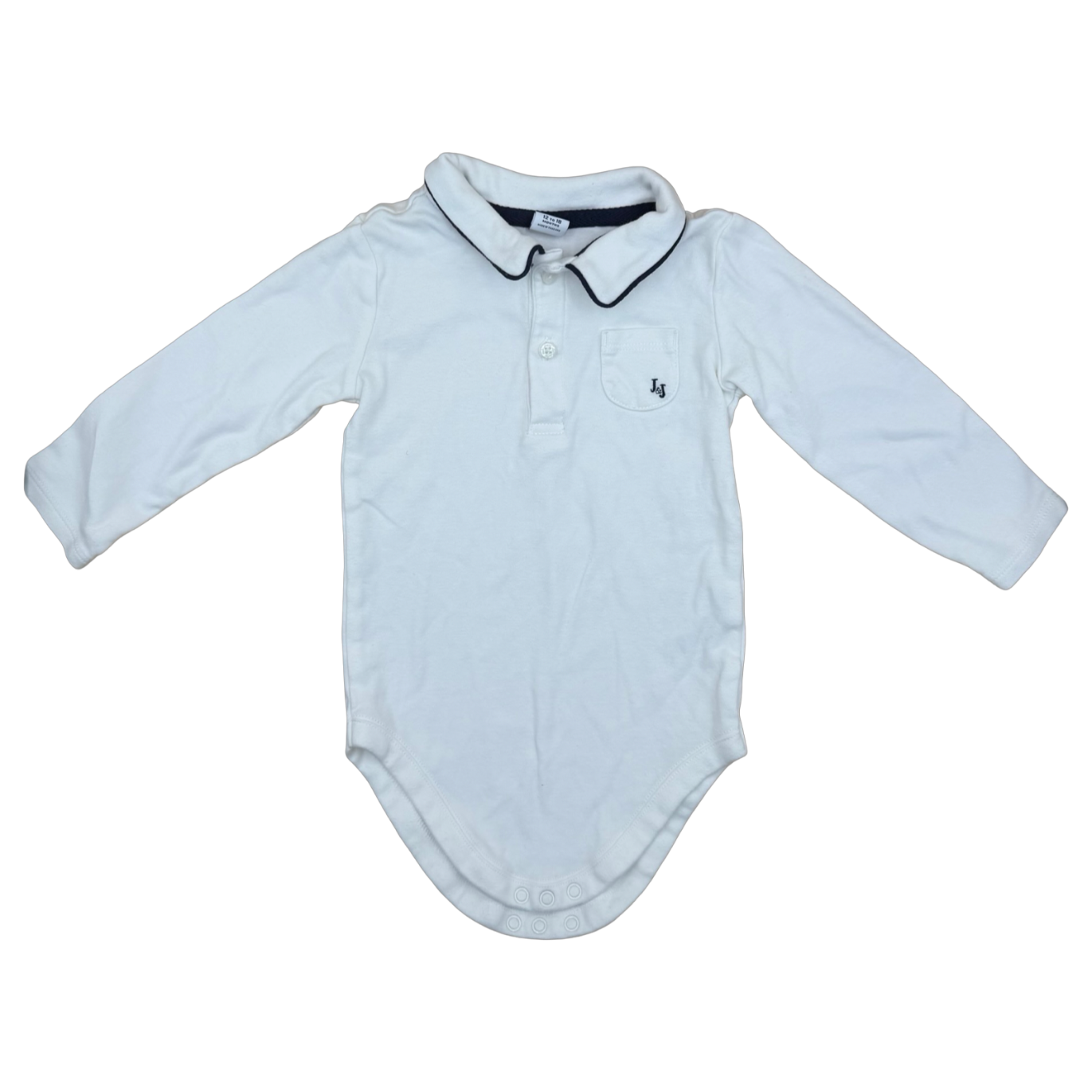 Janie and Jack White Polo Bodysuit 12-18M
