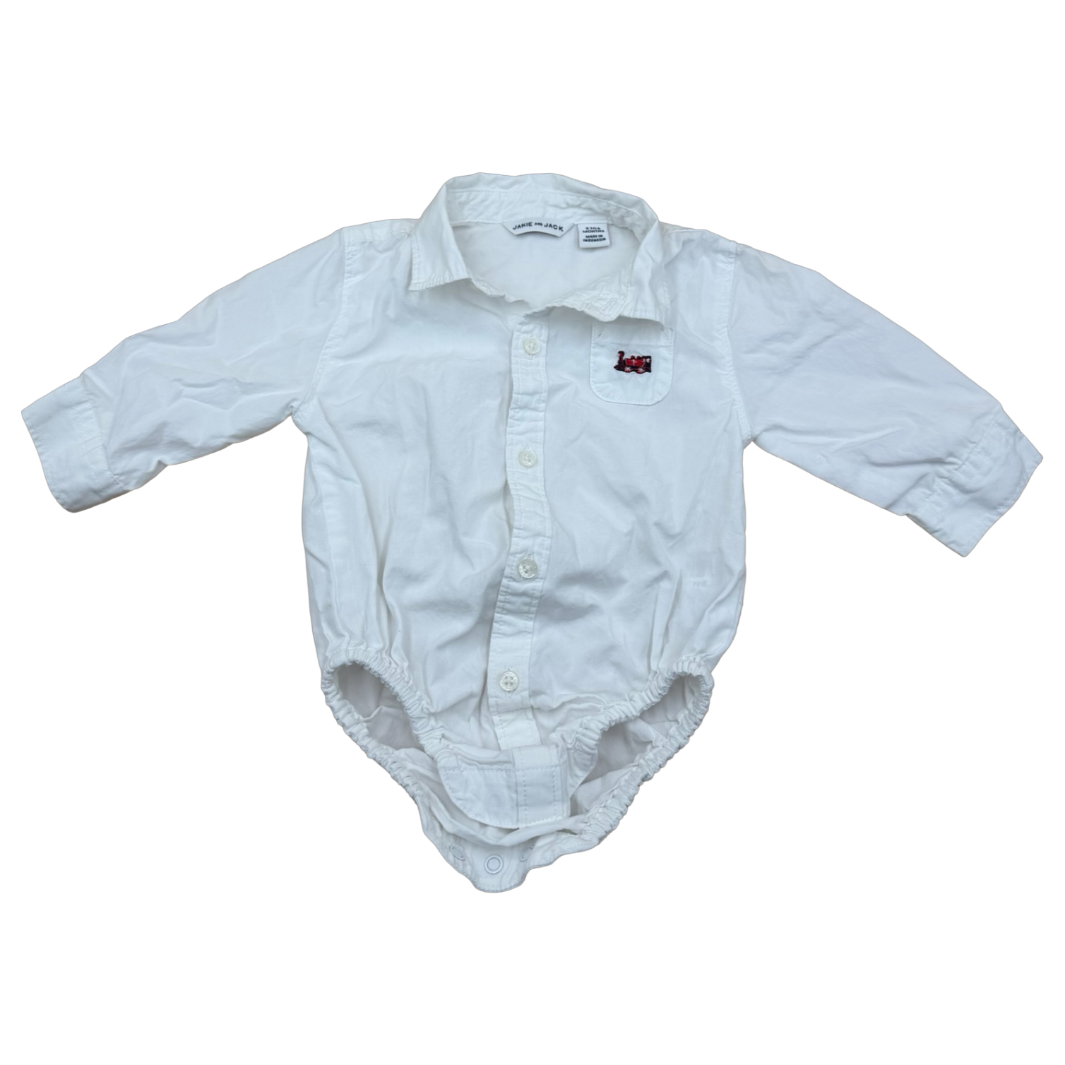 Janie and Jack White Train Bodysuit 3-6M