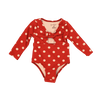 Jessica Simpson Red Polka Dot Long-Sleeve Swimsuit 18M