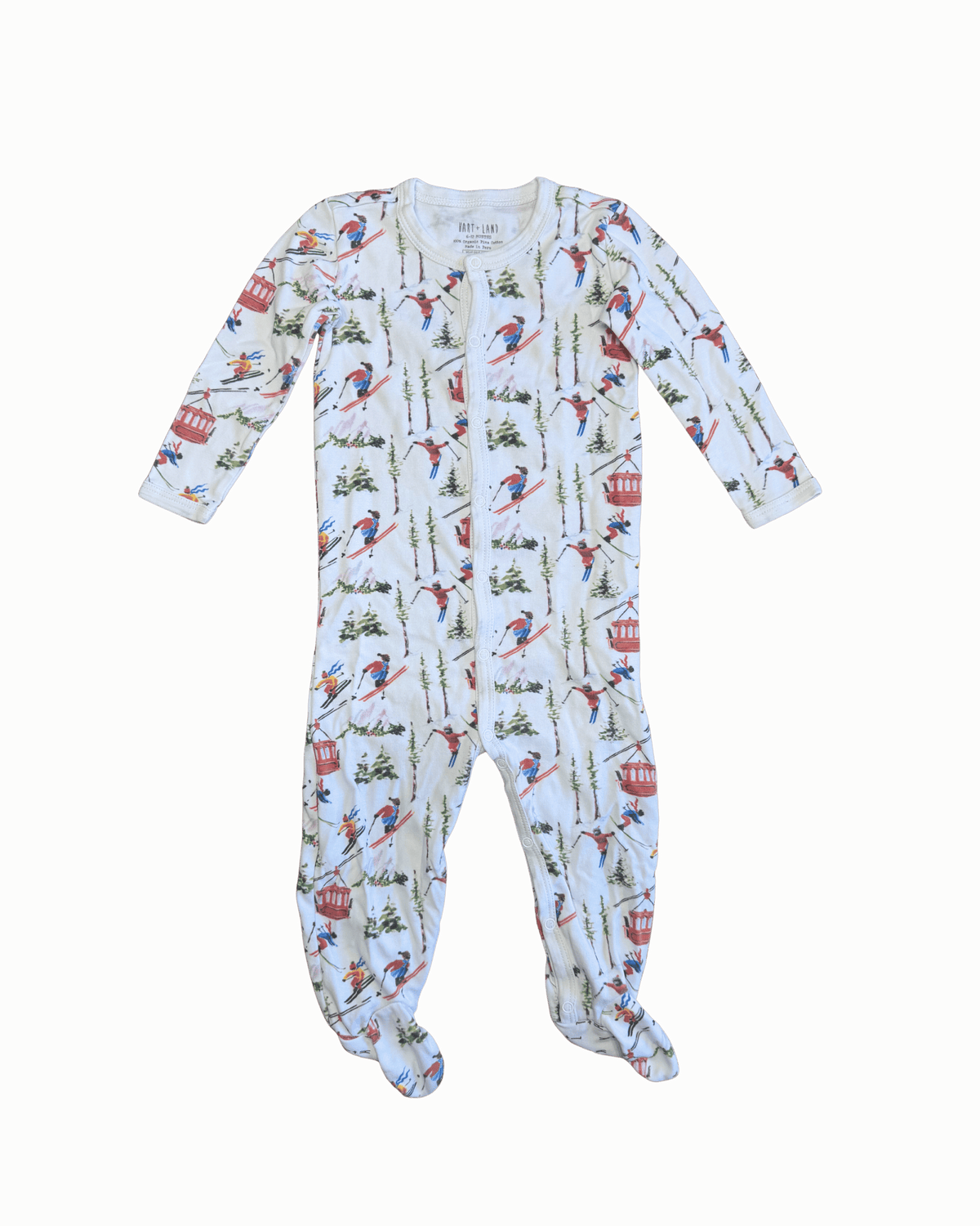 Hart + Land Multicolor Ski Slope Print Footed Bodysuit Pajamas 6-12M