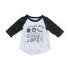 Maptote Brooklyn Pins & Patches Baby Baseball Black and White Tee 6-12M