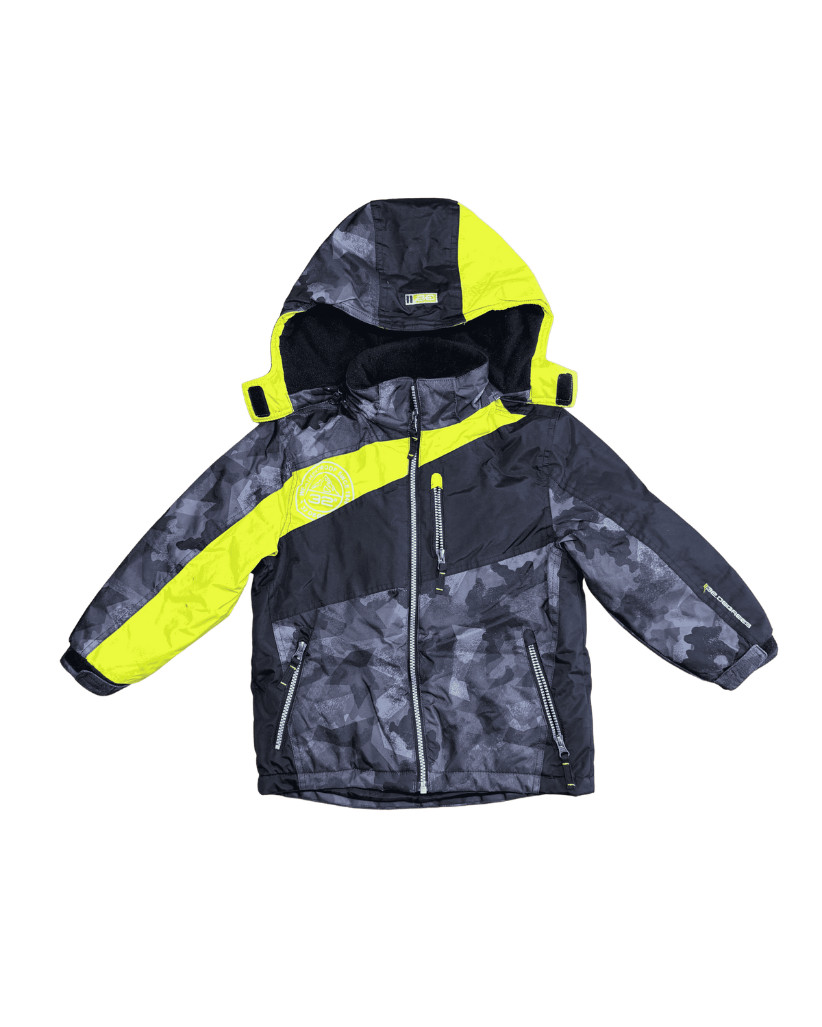 32 Degrees Weatherproof Yellow and Camouflage Winter Jacket 5Y