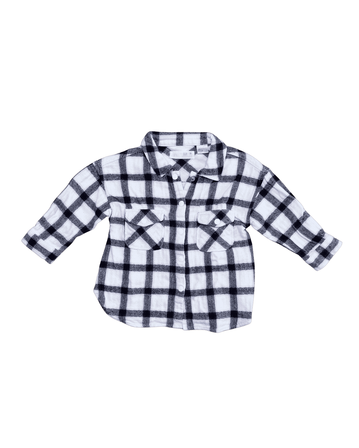 Zara Kids Black, White, and Purple Flannel 12-18M