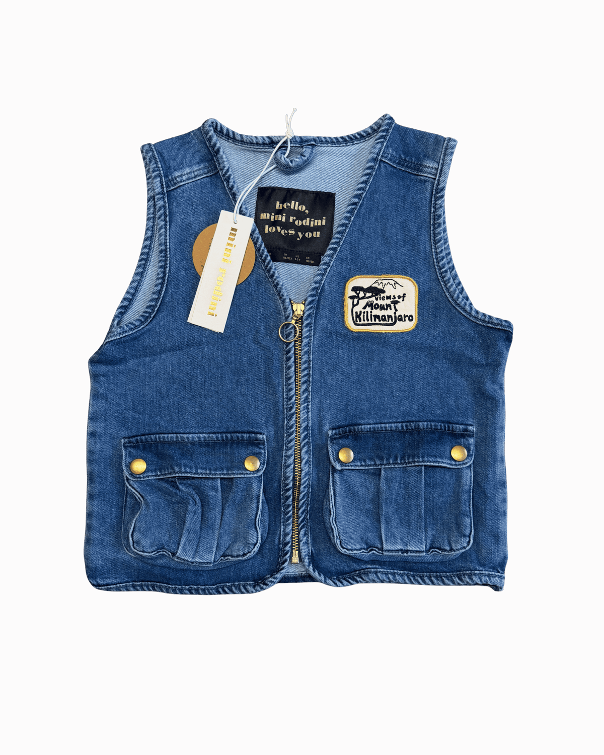 Mini Rodini Blue Denim Mt Kilimanjaro Vest 5-7Y