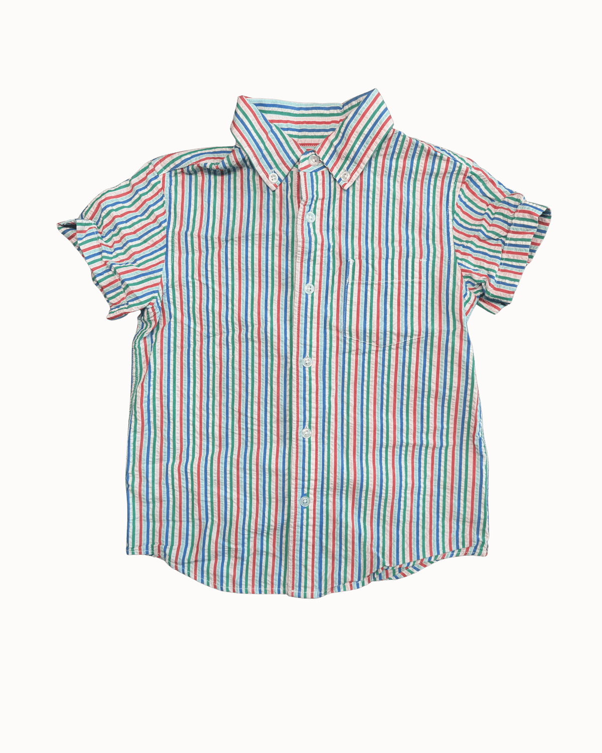 J. Crew Crewcuts Striped Short-Sleeve Button Down 4-5Y