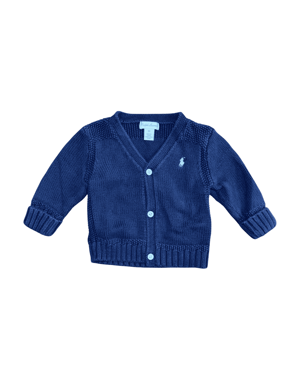 Ralph Lauren Navy V-Neck Cardigan 9M