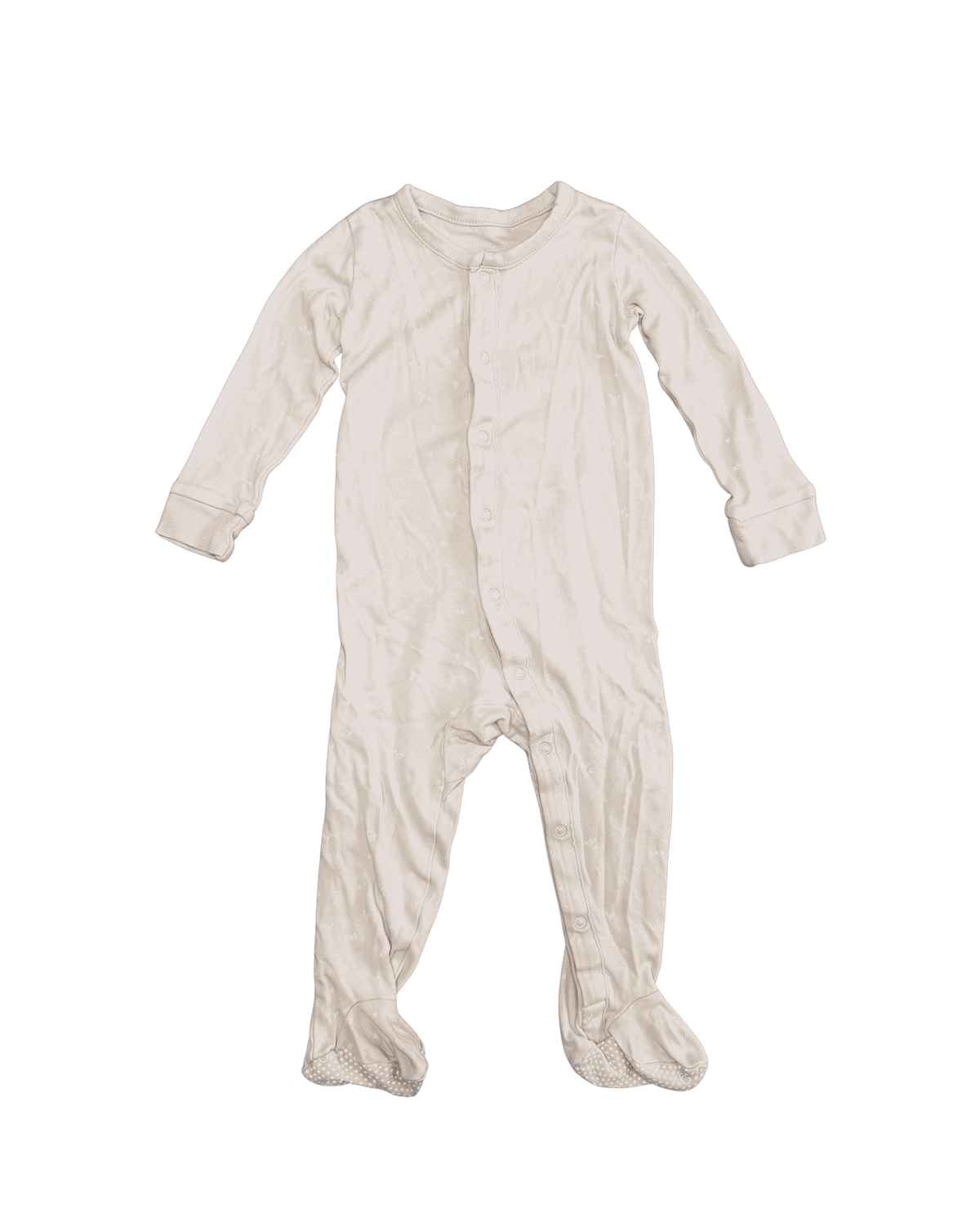 Colored Organics Tan and White Floral Footed Pajamas 12-18M