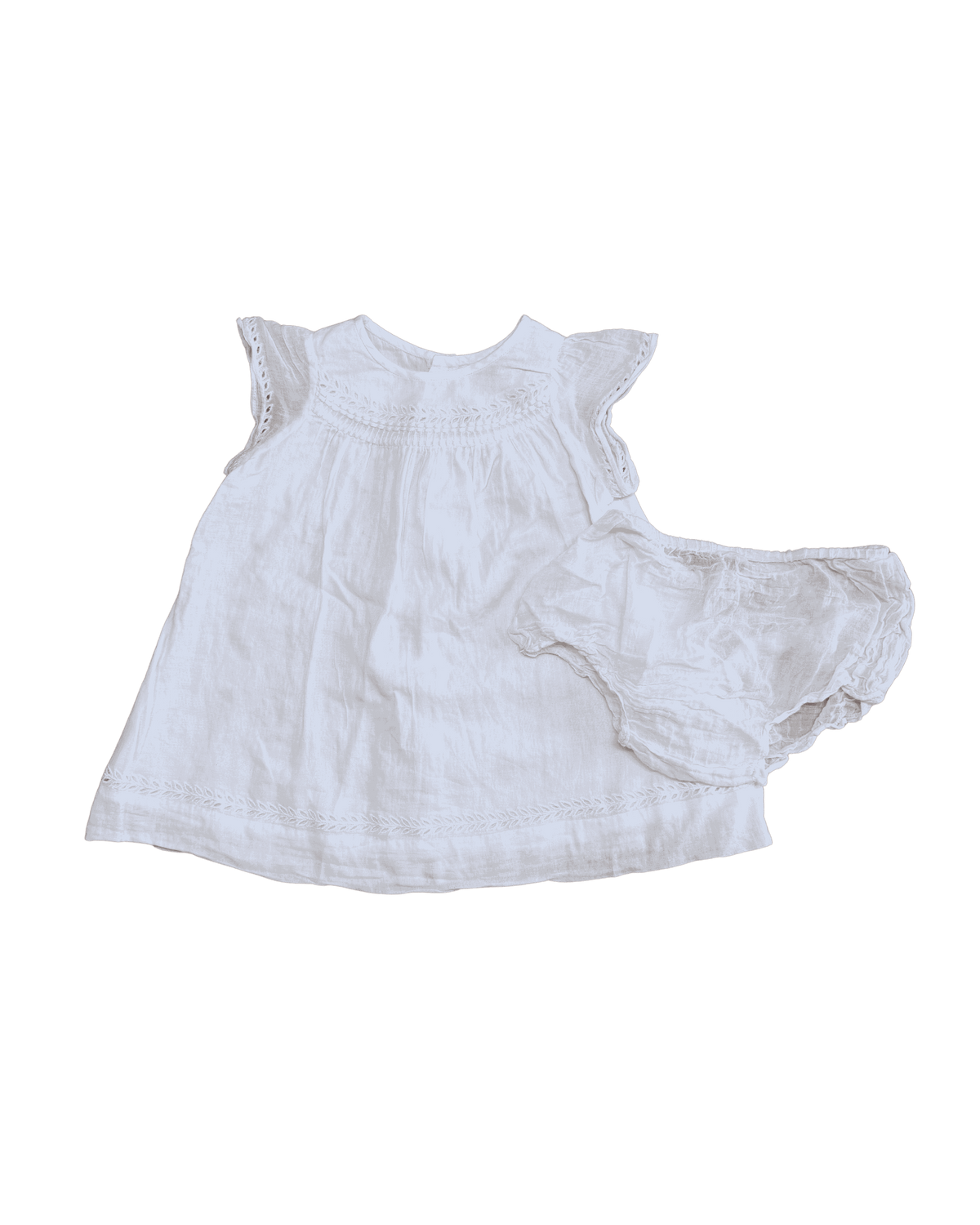 Bonpoint White Baby Dress and Bloomers Set 12M