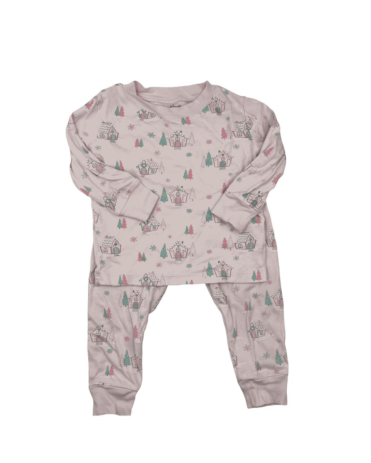 Kissy Kissy Pink Gingerbread Cottages Pajama Set 12-18M