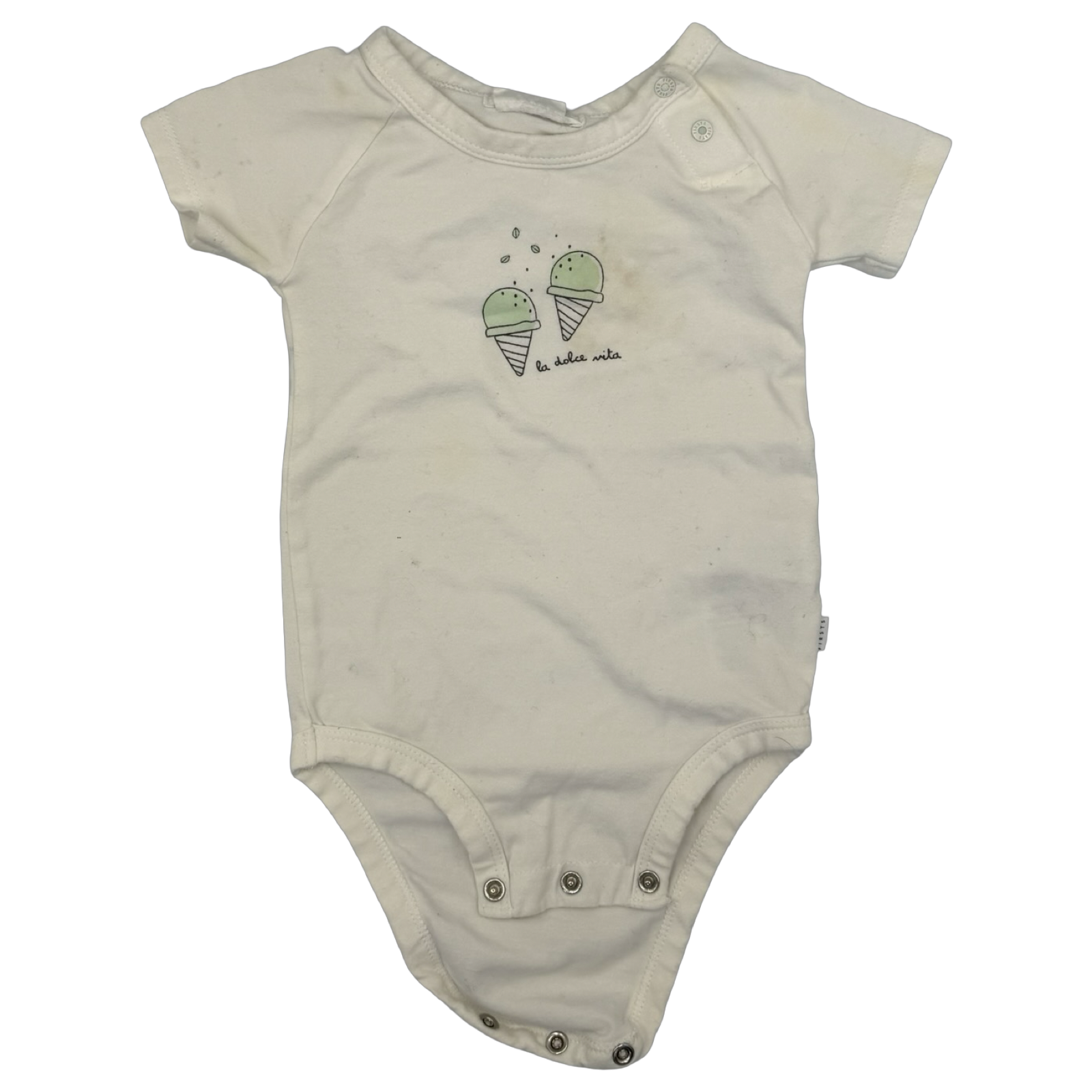 Firsts by Petit Lem White Ice Cream Bodysuit 12M