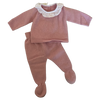 La Coqueta Pink Cashmere Long Sleeve Set 3M