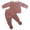 La Coqueta Pink Cashmere Long Sleeve Set 3M