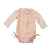 Ruffle Butts Pink Long-Sleeve One-Piece Swimsuit 3-6M