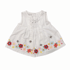 First Impressions White Sleeveless Dress with Flowers 6-9M
