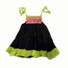 Regina Dondé Black and Bright Green Dress 2Y