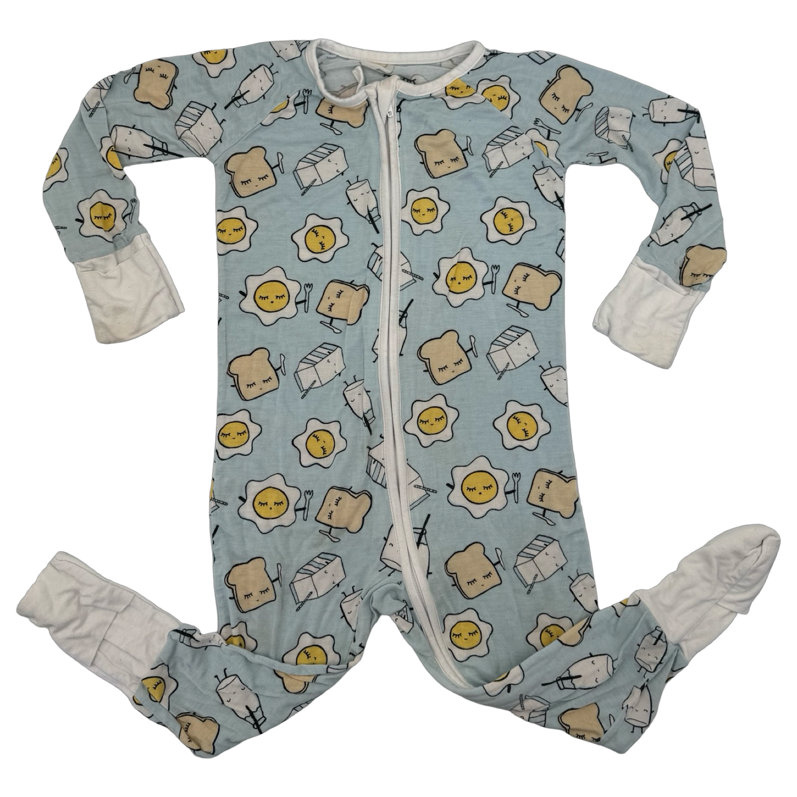 Little Sleepies Blue Breakfast One Piece Pajamas 12-18M