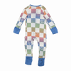 Little Sleepies Zippy Colorful Checkered Pattern with Smiley Faces Pajamas 0-3M