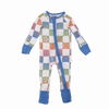 Little Sleepies Zippy Colorful Checkered Pattern with Smiley Faces Pajamas 0-3M
