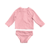 Miles the Label Coral Long-Sleeve Rash Guard Swim Set 3-6M
