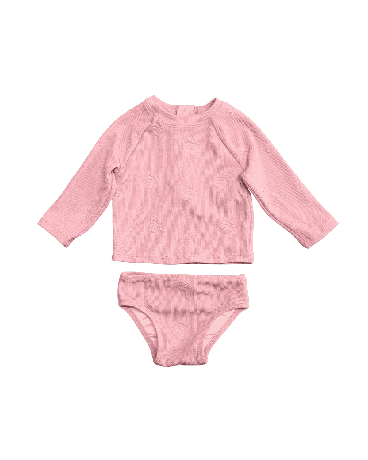 Miles the Label Coral Long-Sleeve Rash Guard Swim Set 3-6M