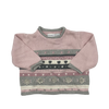 Polkatots Pink and Grey Designed Sweater 2Y