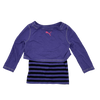 Puma Purple Long-Sleeve Layered Striped Shirt 2Y