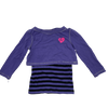 Puma Purple Long-Sleeve Layered Striped Shirt 2Y