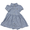 Ralph Lauren Blue and White Striped Collared Dress 24M