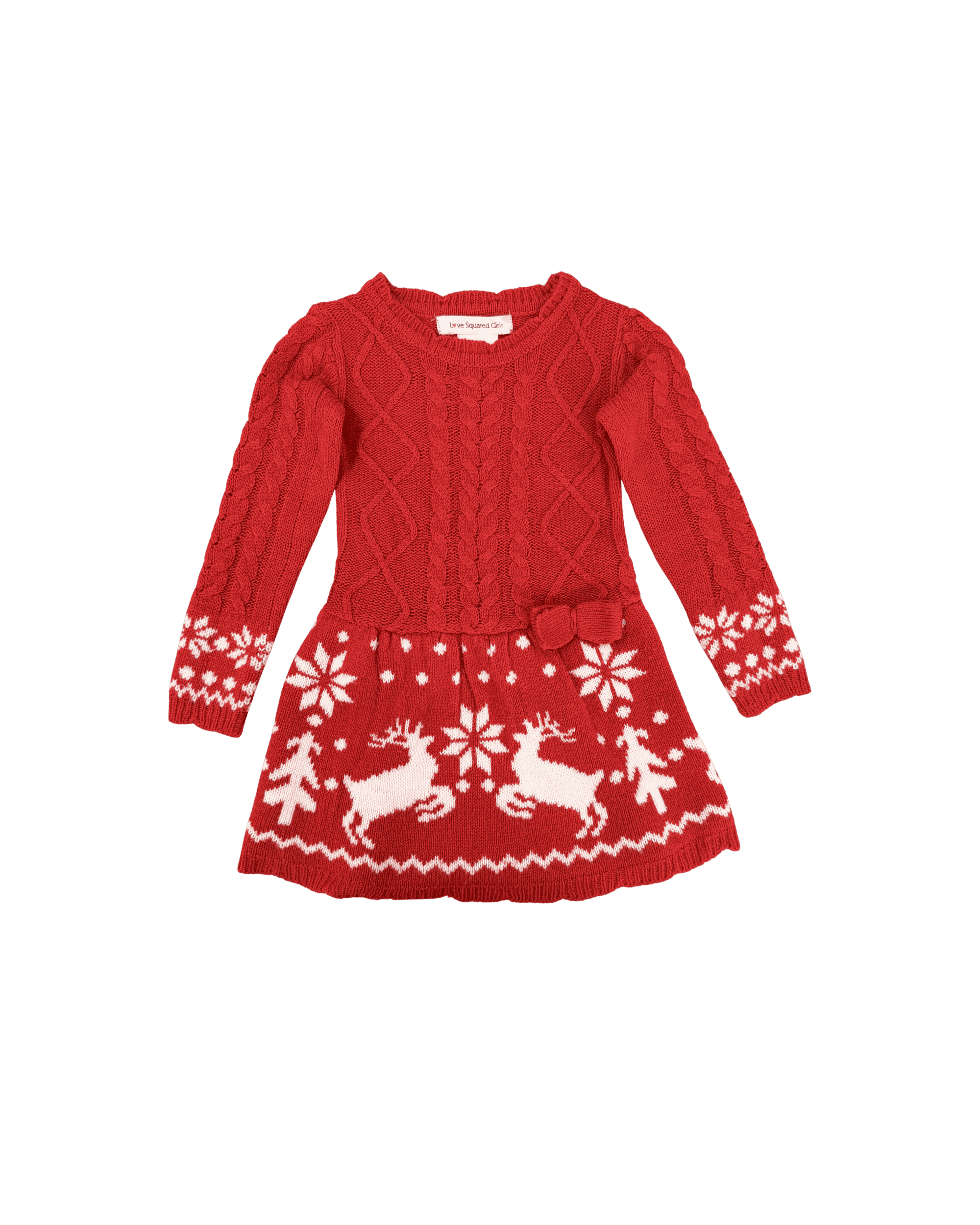 Love Squared Girls Girls' Red Christmas Dress 2Y