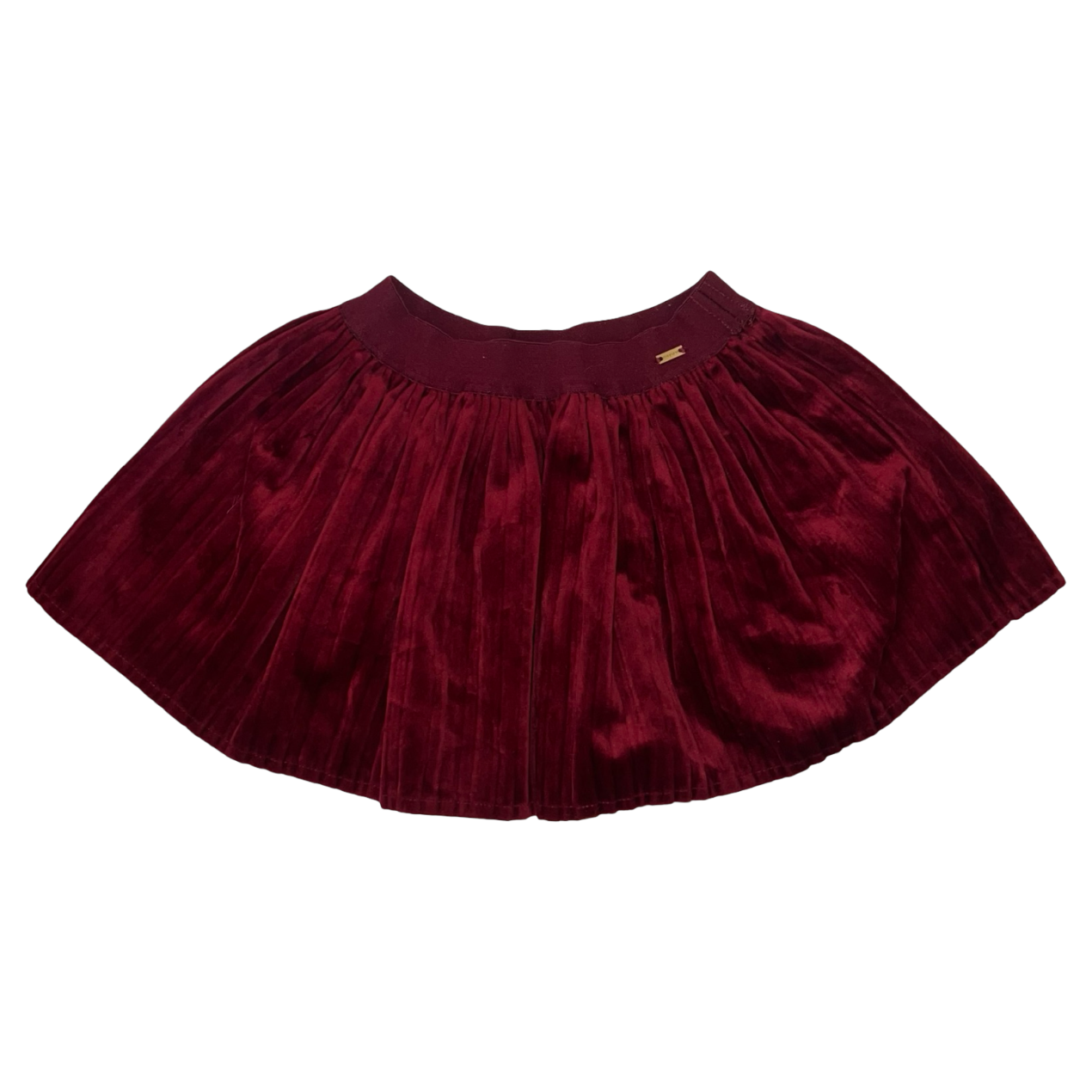 Mayoral Red Velvet Pleated Skirt 2Y