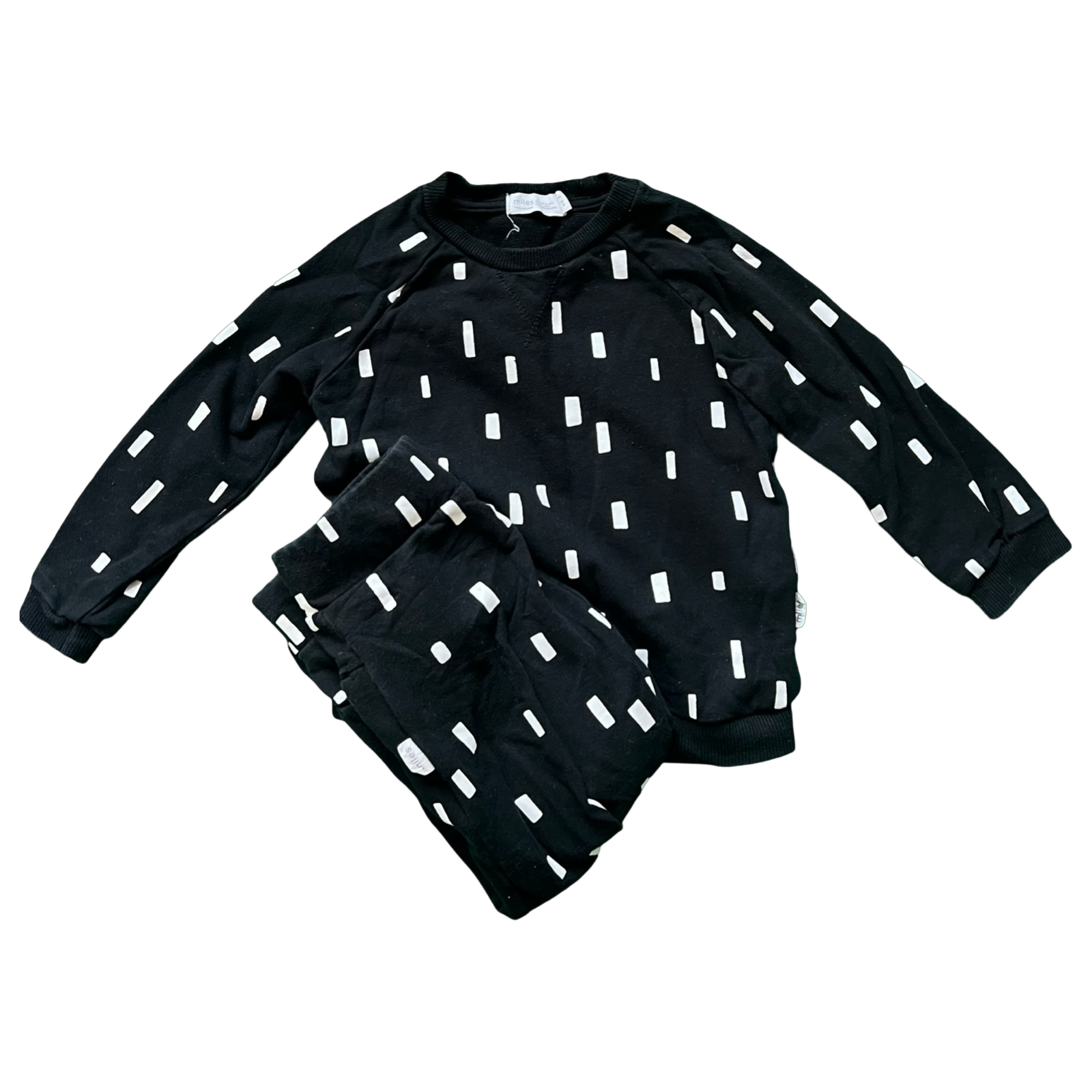 Miles Baby Black and White Sweatsuit 18M