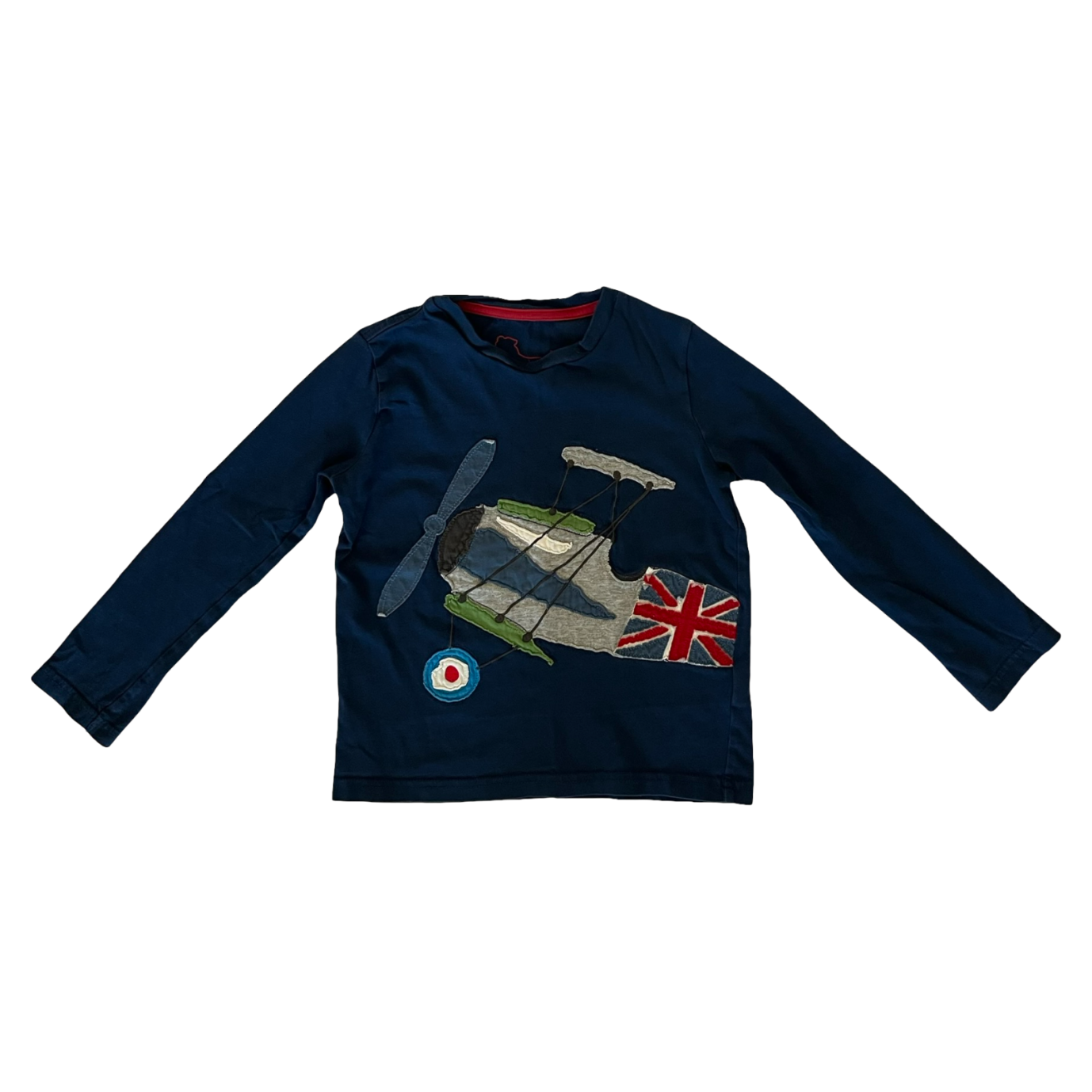 Mini Boden Union Jack Plane Long Sleeve T-Shirt 3-4Y
