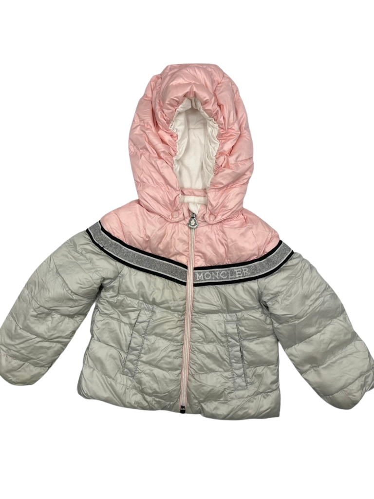 Moncler Kids Pink Hoodie Coat 18-24M