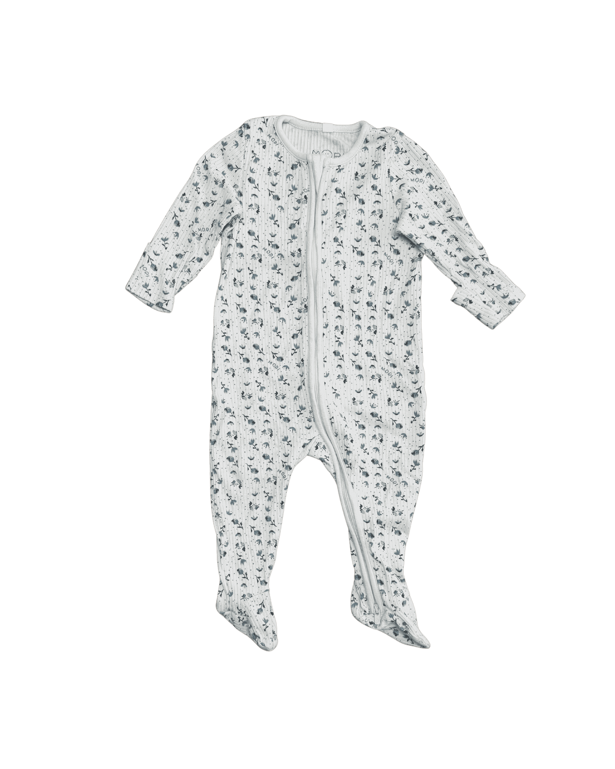 MORI Floral Print Zip Romper 3-6M